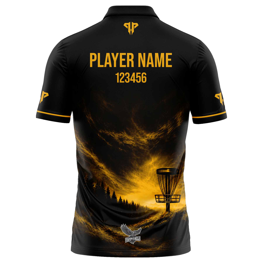 Disc Golf Shirt - Polo Midnight Gold