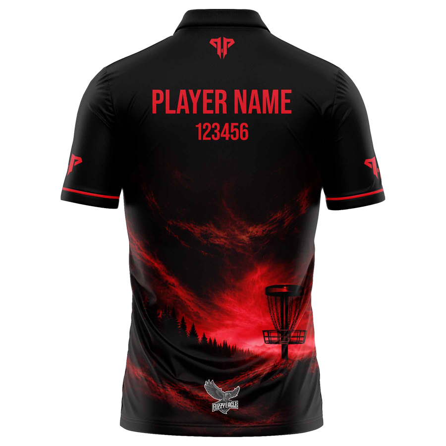 Disc Golf Shirt - Polo Volcanic Red