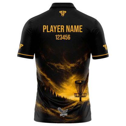 Disc Golf Shirt - Polo Midnight Gold