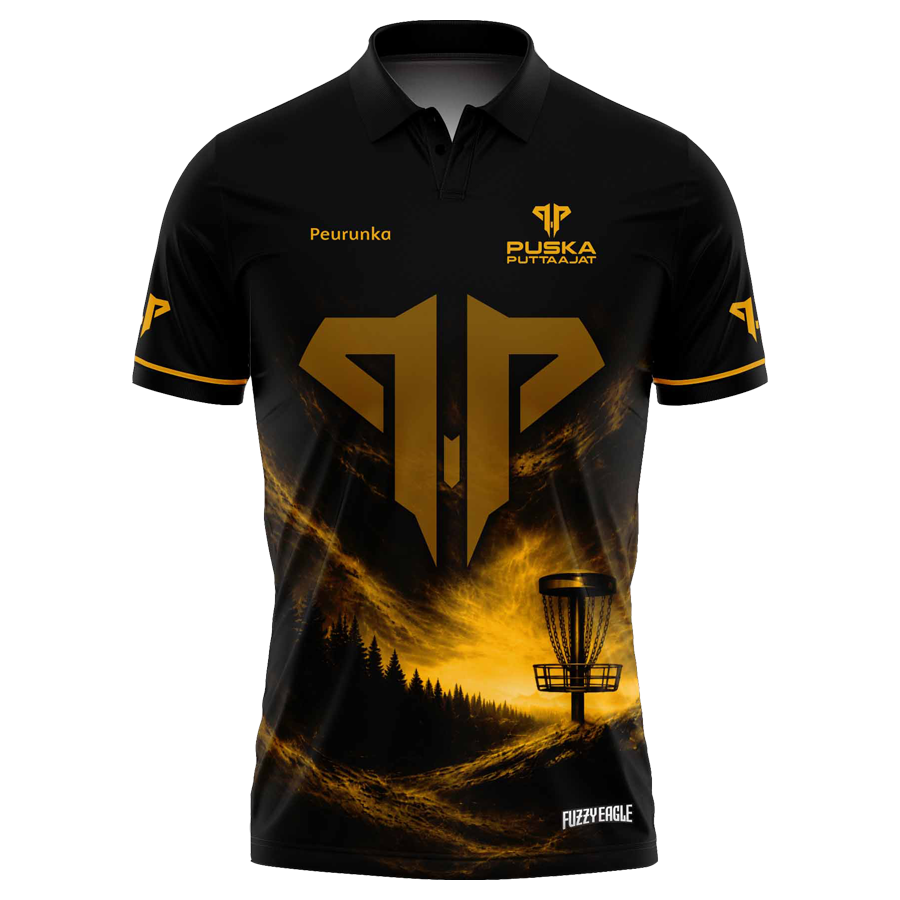Disc Golf Shirt - Polo Midnight Gold