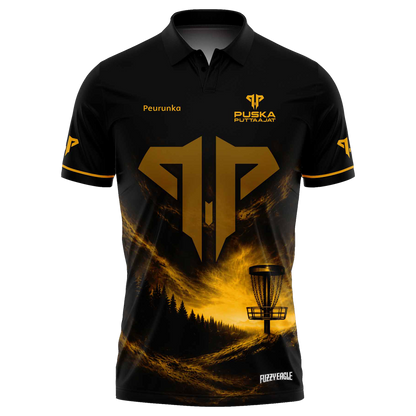 Disc Golf Shirt - Polo Midnight Gold