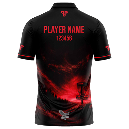 Disc Golf Shirt - Polo Volcanic Red